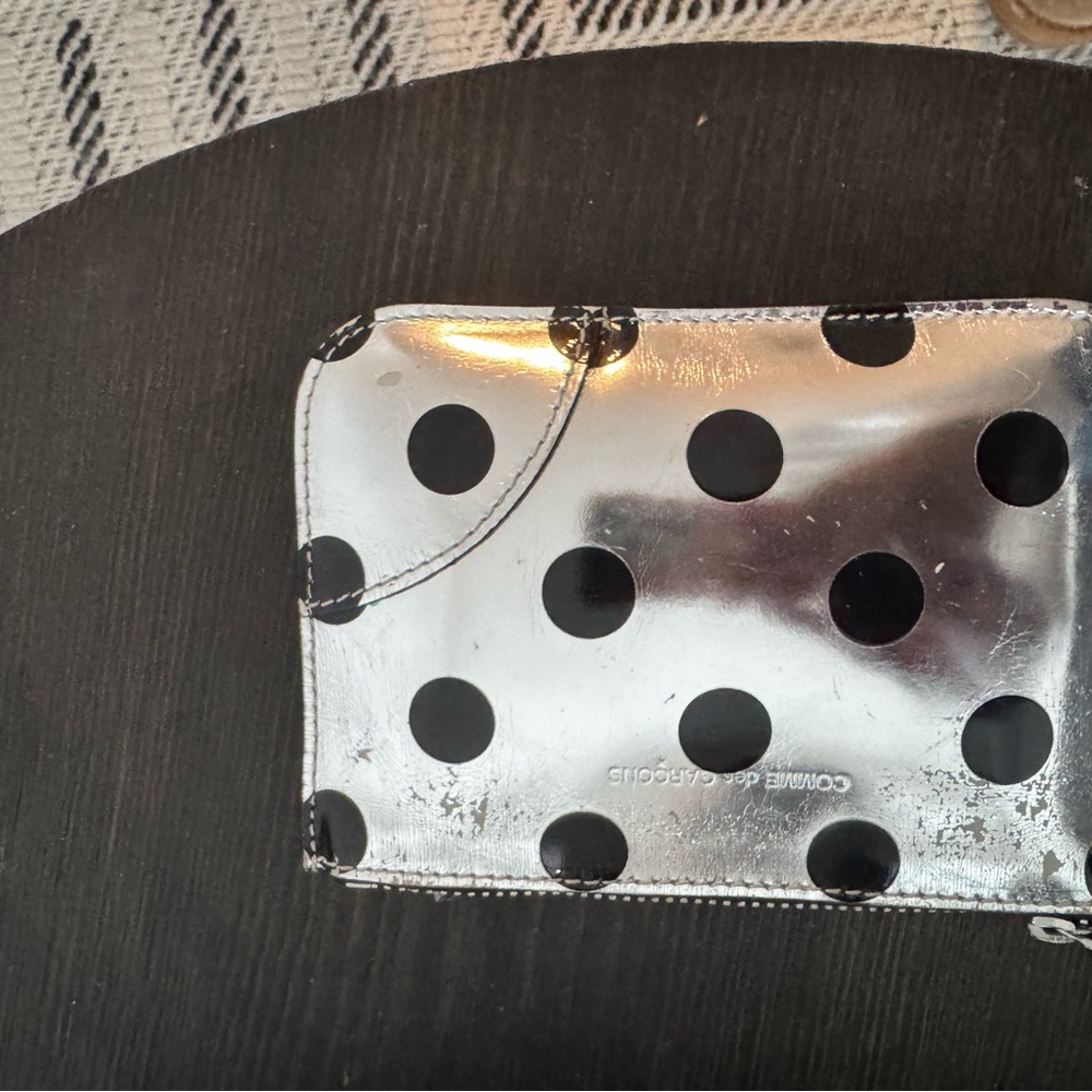 Comme des Garcons Metallic Silver Clutch Pouch with Black Dots - Picture 7 of 7